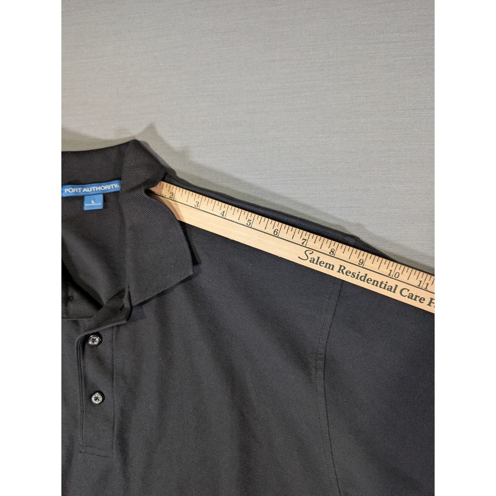 Port Authority Mens Black Short Sleeve Pique Polo Shirt Size L RN 90836 - Picture 7 of 9